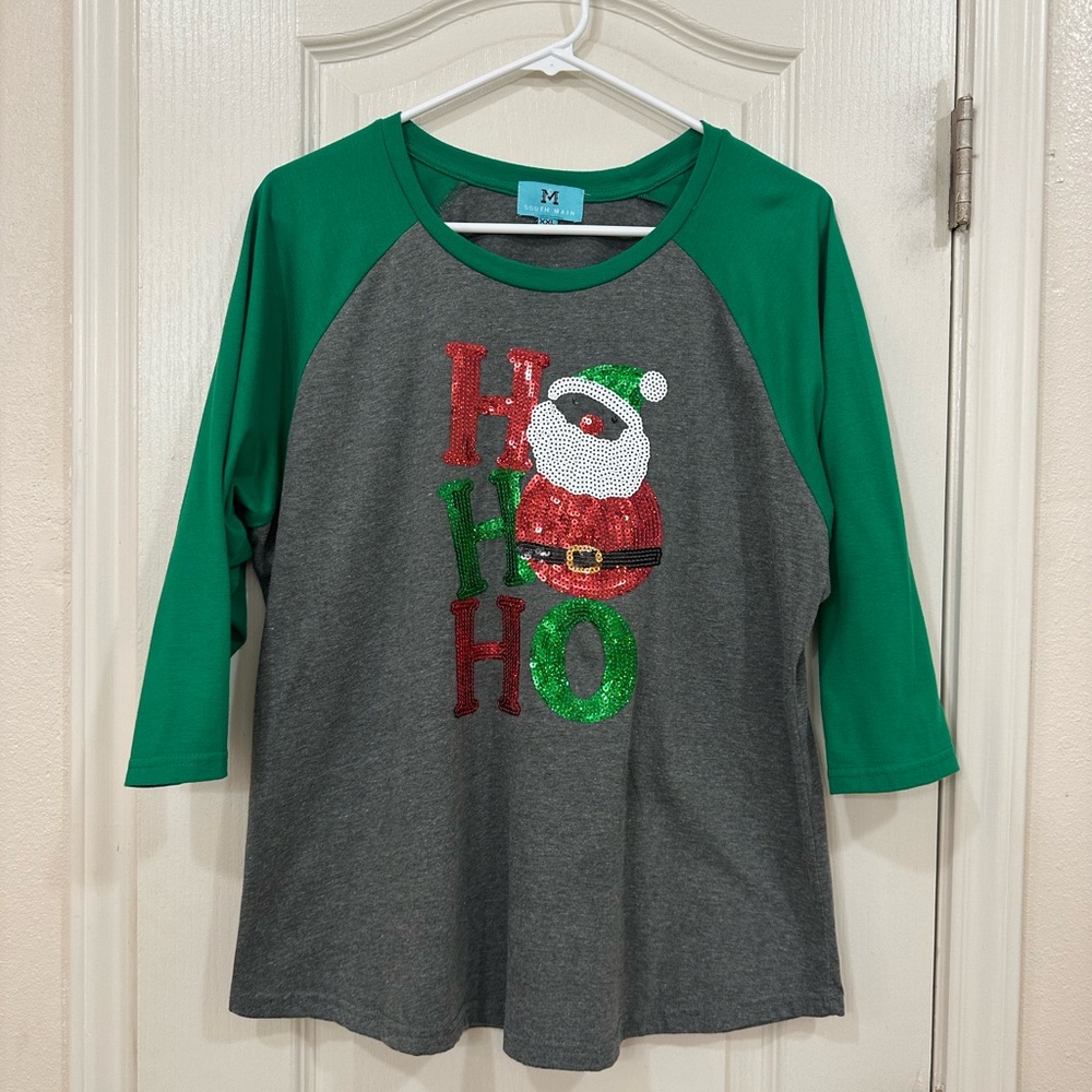 Green and Grey Santa Shirt